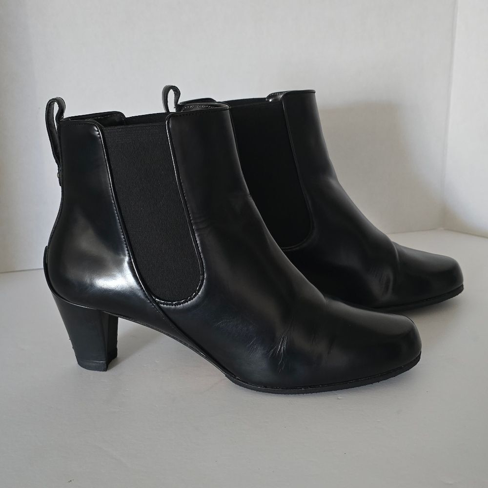Bally Switzerland High Quality Black Leather Ankle Boots Size 6.5